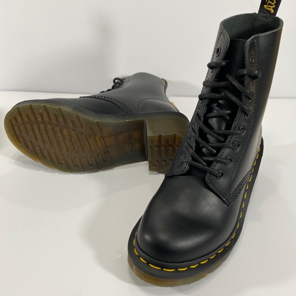 NEW DR MARTES CLEMENCY SMOOTH LEATHER HEED BOOTS - Picture 10 of 12